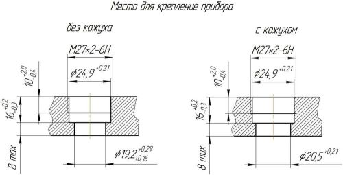 Место для крепления датчиков-реле температуры ТАМ-103С